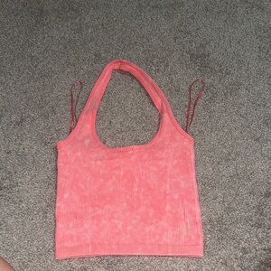 American Eagle Outfitters Pink Ribbed Halter Top